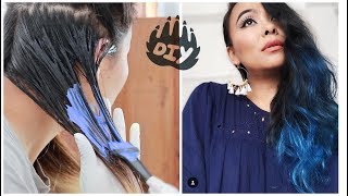 How to Color Your Hair At Home  DIY Blue Hair [upl. by Retse]