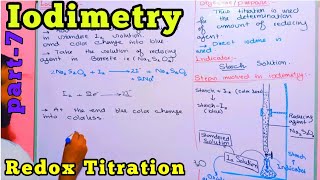 Part7 Iodimetry  redox Titration [upl. by Annil]