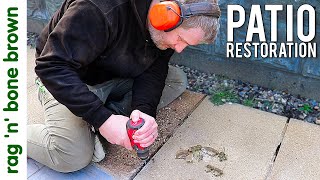 NO MORE WEEDS Repointing  Leveling  Cleaning An Old Patio [upl. by Johnsson545]