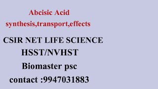 abcisic acid csirnetlifescienceNVHSTHSST [upl. by Anailuj629]