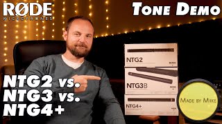 Tone Demo Rode NTG2 vs NTG3 vs NTG4 Shotgun Microphones [upl. by Nylessej]