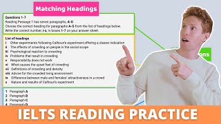 IELTS Reading Matching Headings  Best Strategy  Practice [upl. by Nevla]