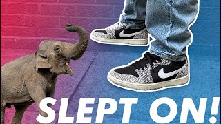 SLEPT ON Nike Air Jordan 1 Low OG Black Cement  Elephant Print  Unboxing  Review  On Feet [upl. by Malcom]