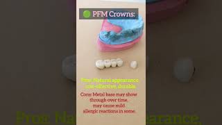 which crown cap to chose PFM and zirconia Heres the breakdown dentalcap dentalcrown bridge [upl. by Kcirded]