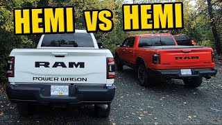 57 Hemi vs 64 Hemi V8 Exhaust Sound Comparison 2020 Ram 1500 vs 2500 [upl. by Sukramed]