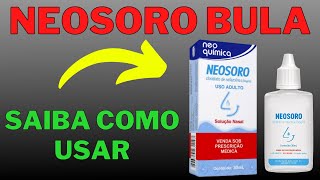 🚨 SAIBA COMO USAR NEOSORO EXPLICAÇÃO COMPLETA DAS PRINCIPAIS DÚVIDAS  BULA DE REMEDIO [upl. by Ameehs]