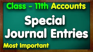 Journal Entries Class 11  Special Journal Entries  Class 11 Accountancy [upl. by Dranek]