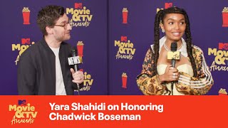 Yara Shahidi on Honoring Chadwick Boseman at the 2021 MTV Movie amp TV Awards  MTV News [upl. by Adnovay105]