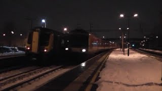 Trains at Wolverton  Snowy Conditions 210113 [upl. by Gardiner37]