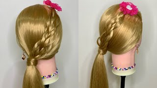 PEINADOS CUTE PARA NIÑAS COLETAS DE LADO A LA MODA 😍Nour hairstyles 83 [upl. by Aiyotal]