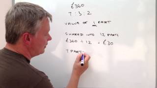 How to calculate ratio  sharing money GCSE question [upl. by Aihsenet]