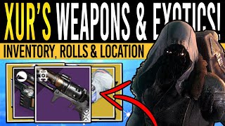 Destiny 2 XURS NEW WEAPONS amp ARMOR 29th March Xur Inventory  Armor Loot amp Location [upl. by Ainat]