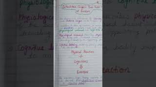 SchachterSinger theory of emotion youtubeshorts psychologynotes ashortoday [upl. by Anaujait311]