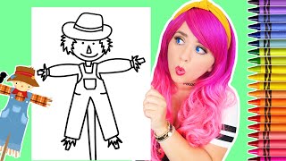 Coloring a Scarecrow FallAutumnHalloween Coloring Page  Crayola Crayons [upl. by Diamante]