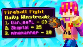 1 DAILY WINSTREAK in Minecraft Fireball Fight [upl. by Tham858]