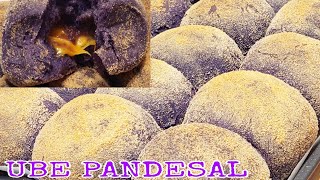 UBE CHEESE PANDESALUBE CHEESE PANDESAL W SWEET PURPLE YAM SPREAD RECIPEFilipino food creations [upl. by Aniz]