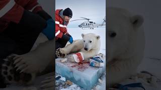 Volunteers saved a polar bear from a deadly net giving it a second chance at life animals [upl. by Hehre489]