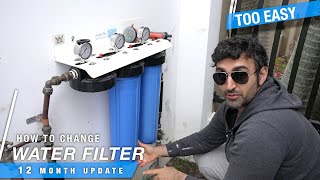 How and When to Change Whole House Water Filter Cartidge  1 Year REVIEW [upl. by Ponton763]