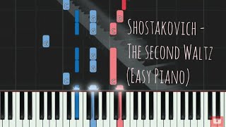 Stostakovich The Second Waltz  Simple Piano Pop Songs  Piano Pop Song Tutorial 琴譜 Sheet [upl. by Dodge690]