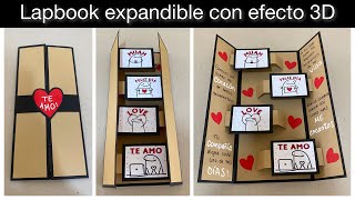 Sorprende a tu novio a  Lapbook EXPANDIBLE con efecto 3D de amor [upl. by Dennett946]