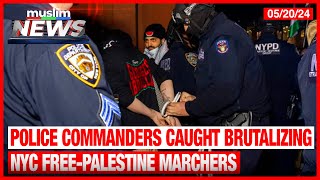 Police Commanders Filmed Brutalizing New York Free Palestine Marchers [upl. by Leunamnauj]