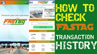 How To Check FasTag Transaction History  फास्टैग स्टेटमेंट कैसे निकले Fast Tag History amp Balance [upl. by Yasibit]