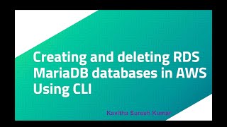 Creating and deleting RDS MariaDB databases in AWS Using CLI [upl. by Yeldoow]