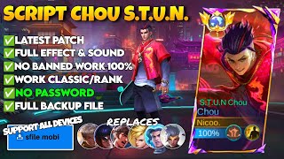 NEW Script Skin Chou STUN No Password  Full Effect amp Sound  Latest Patch [upl. by Hux233]