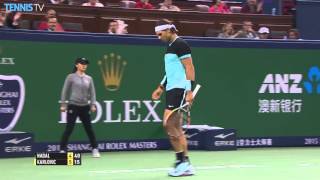 Nadal Hits Triple Shanghai Hot Shot [upl. by Sueahccaz]