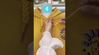 Life hacks5 creative ways to tie hoodie stringstutorial for easy sweatshirt rope knottiktok viral [upl. by Notaes]