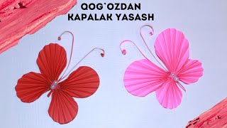 Qogozdan kapalak yasash oddiy va oson [upl. by Nilhtac782]