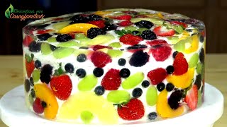 Receta de PASTEL DE FRUTAS y GELATINA con QUESO CREMA  Recetas en Casayfamiliatv [upl. by Uolymme]