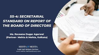 SS4 Secretarial Standard On Report Of The Board Of Directors  Ms Raveena Dugar Agarwal [upl. by Ahk137]