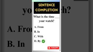 English Sentence Completion Important MCQs of Sentence Completion [upl. by Zoeller]