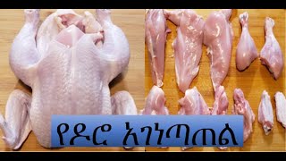 የዶሮ አገነጣጠል How to Part Chicken Ethiopian Food [upl. by Aihtak789]