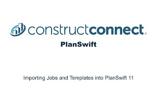 Importing Jobs and Templates into PlanSwift 11 [upl. by Asiilanna590]