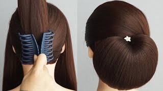 Low Bun Hairstyle With Claw Clip  Beautiful And Easy Hairstyle For Ladies [upl. by Adleme159]