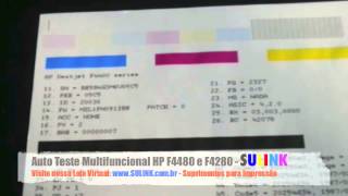 Como imprimir Auto Teste na HP F4480 e F4280 Bulk Ink  SULINK [upl. by Xonk]