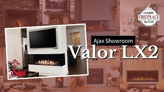 Valor LX2 3Sided Gas Fireplace  Burning at our Ajax Showroom 2200KN [upl. by Yerffoeg]