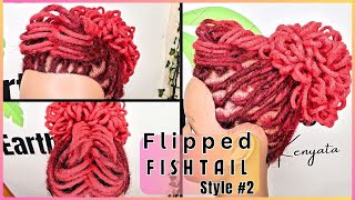 How to do a Flipped Fishtail w Loc Petal Ponytail  Easy amp Simple Loc Styles [upl. by Aligna]