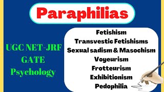 Paraphilias HindiEnglishUGC NETJRF amp GATE Psychology ugcnet psychology gateexam paraphilia [upl. by Stark]