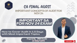 MustDo SA amp PE Topics for Your Nov 24 Exam  How to Cover Audit in 15 Days [upl. by Adriaens]