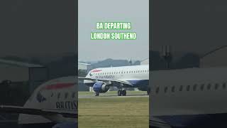 BA departing southend airport britishairways aviation runway [upl. by Idhem]