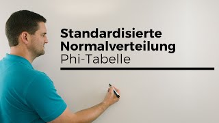 Standardisierte Normalverteilung PhiTabelle ablesen Minuswerte Mathe by Daniel Jung [upl. by Ody107]