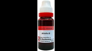 Alfalfa Q  Homeopathic Medicine Alfalfa  Action Symptoms amp Uses  For Weight Gain And Energy [upl. by Karrah]