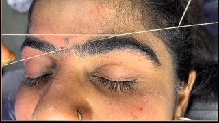 Eyebrow threading tutorial step by step  1st eyebrow threading [upl. by Adnilab342]