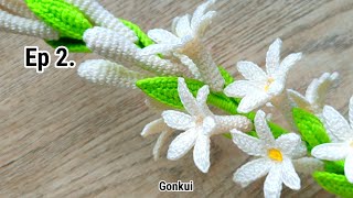 Crochet flower  Crochet Tuberose flower tutorial Ep2 Flower crochetflower crochettutorial [upl. by Dadinirt915]