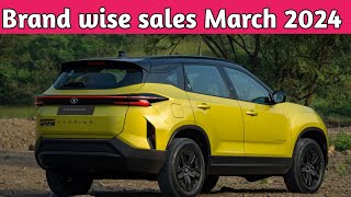 Top selling car brands in March 2024  Car brands sales march 2024  Tata Motors Slipped  AV Auto [upl. by Anitrak]