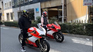 DUCATI 1299 Superleggera amp Panigale R Akrapovic titanium racing full exhaust soundin Tokyo city [upl. by Spiros]