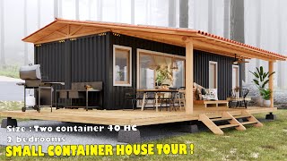 Small container house tour  small house made of two 40 HC Containers [upl. by Idnam]